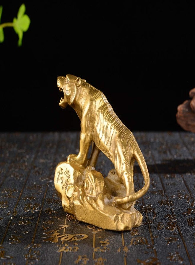 BRABUD Chinese Fengshui Handmade Brass Lucky Tiger Statues Attract Wealth Desktop Figurine Home Decor Housewarming Congratulatory Gift ZD047 - Image 5